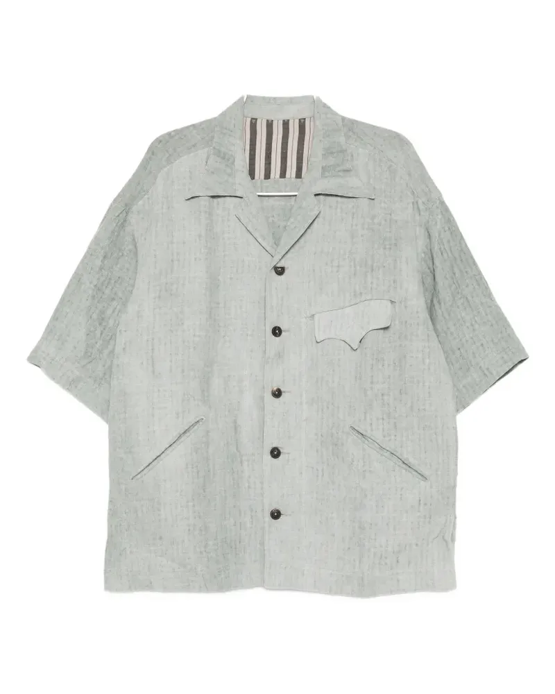 Ziggy Chen patch-pocket short-sleeve shirt - Grün Grün