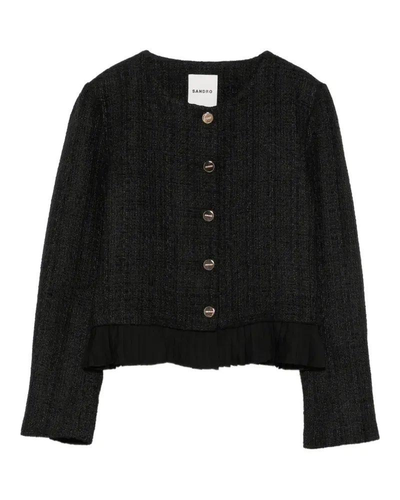 Sandro Blazer mit plissiertem Besatz - Schwarz Schwarz