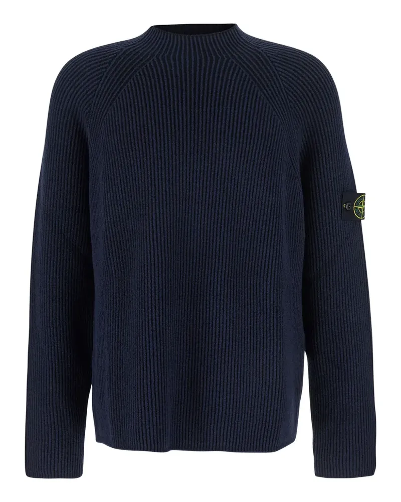 Stone Island Gerippter Strickpullover - Blau Blau