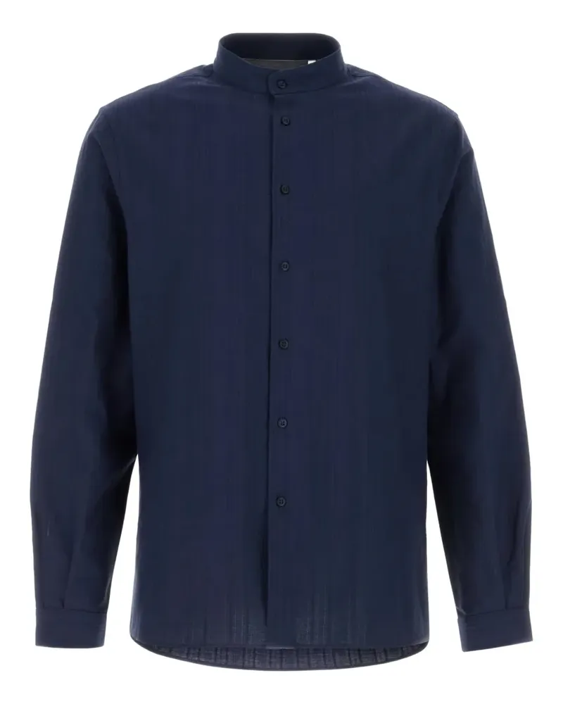 Brunello Cucinelli mandarin-collar shirt - Blau Blau