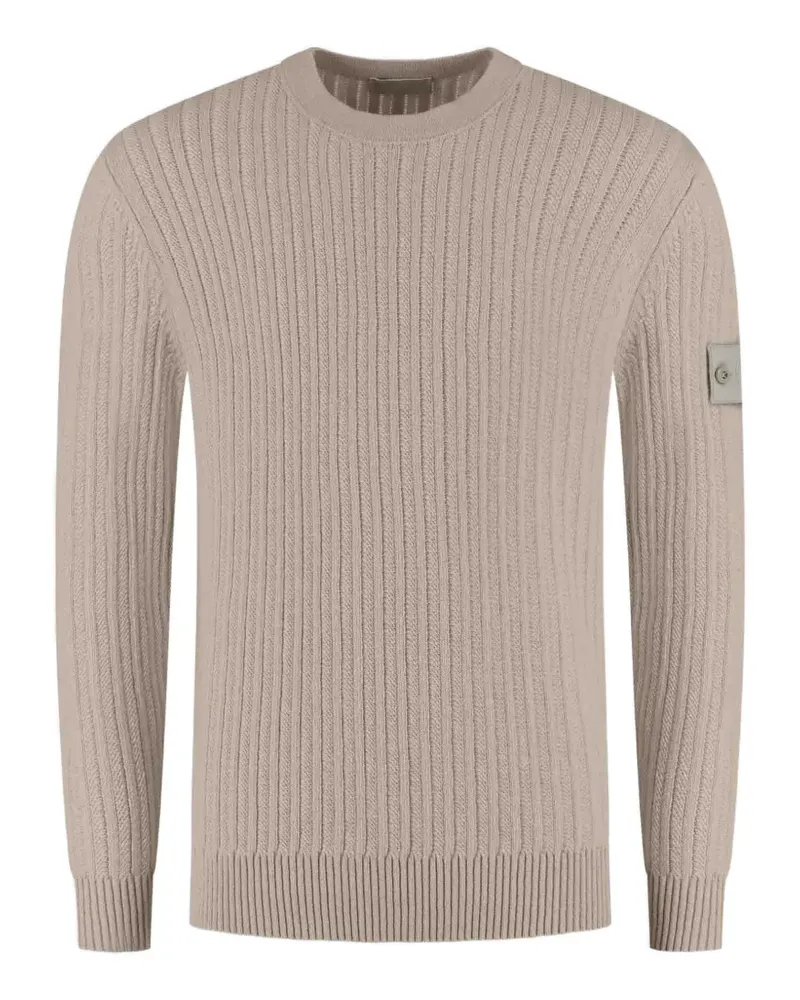 Stone Island Gerippter Pullover mit Logo-Patch - Nude Nude