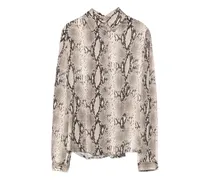 Hemd mit Schlangen-Print - Grau