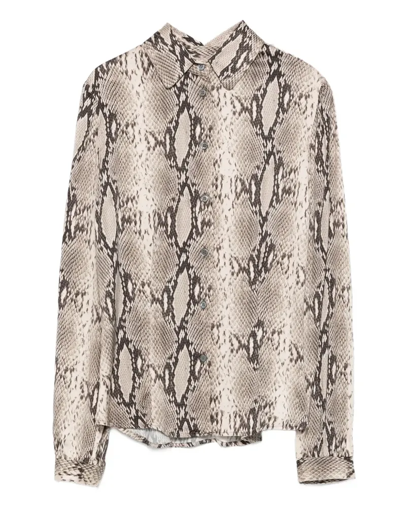 Robert Friedman snakeskin-print button-up shirt - Grau Grau