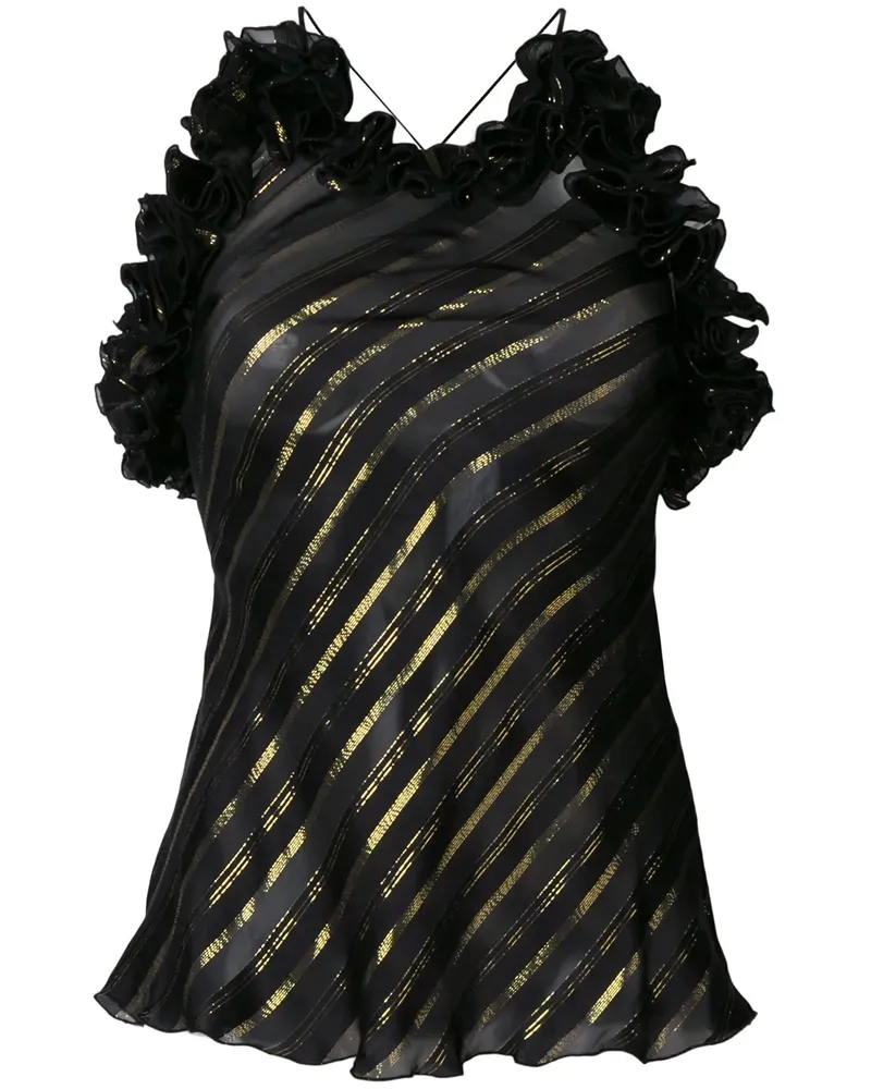 Philosophy Di Lorenzo Serafini Top mit Rüschen - Schwarz Schwarz