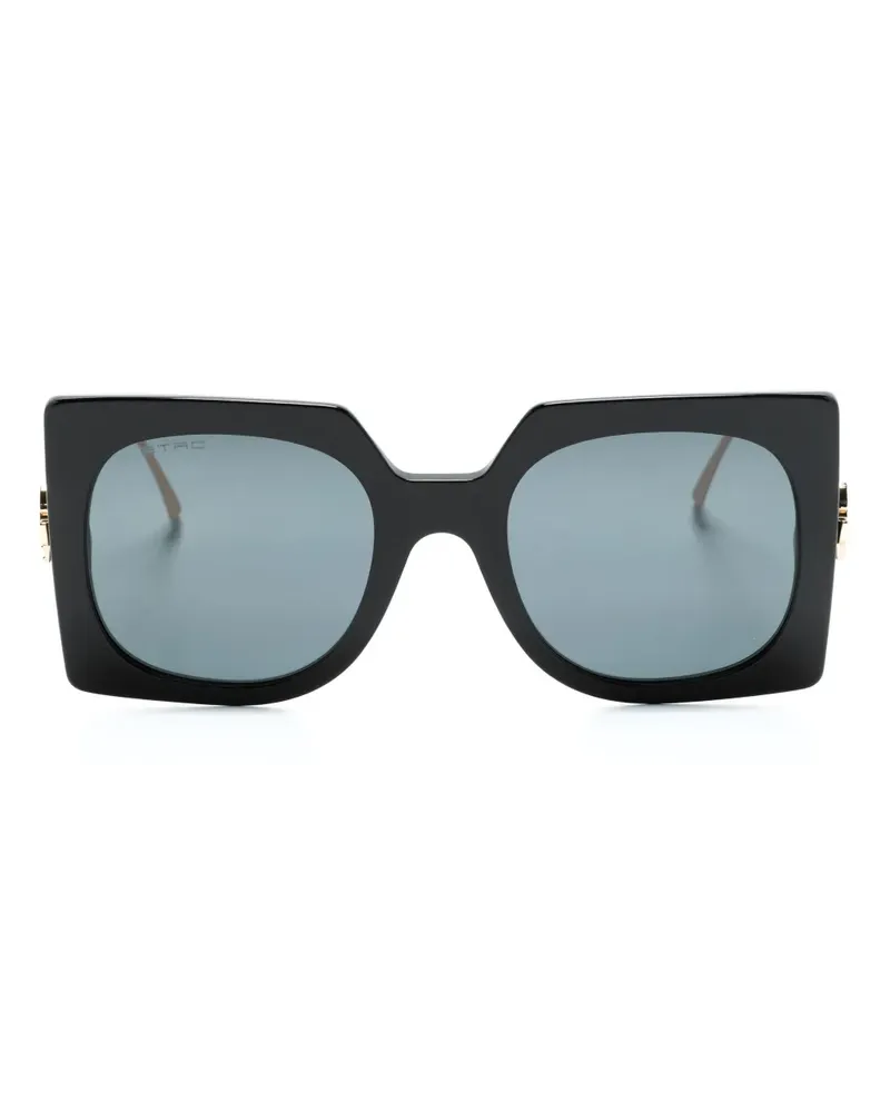 Etro Oversized-Sonnenbrille mit Pegaso-Motiv - Schwarz Schwarz