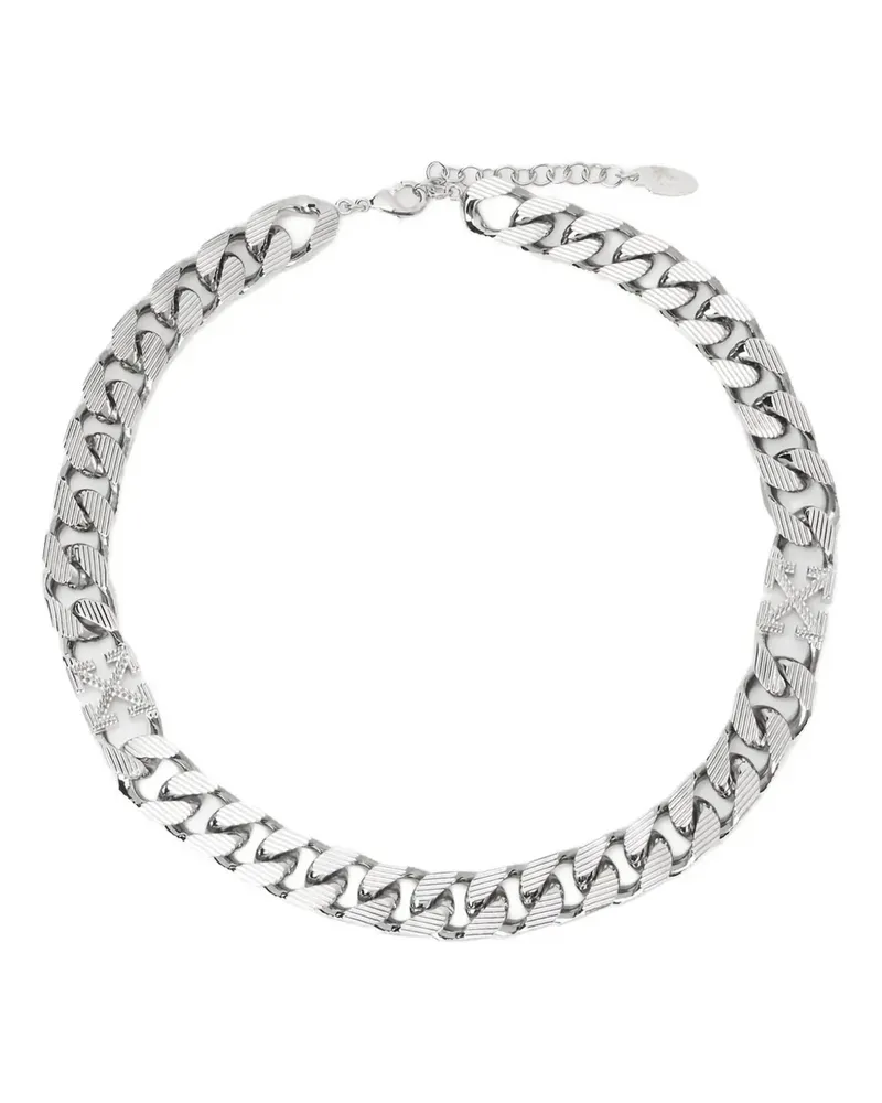 OFF-WHITE arrow textured chain necklace - Silber Silber