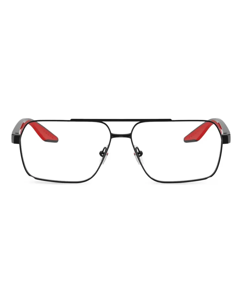 Prada Brille mit eckigem Gestell - Schwarz Schwarz