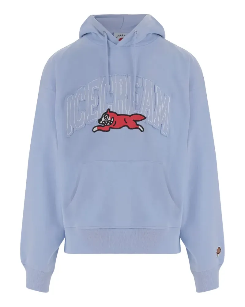 ICECREAM College Appliqué Running Dog Popover graphic-print drawstring hoodie - Blau Blau