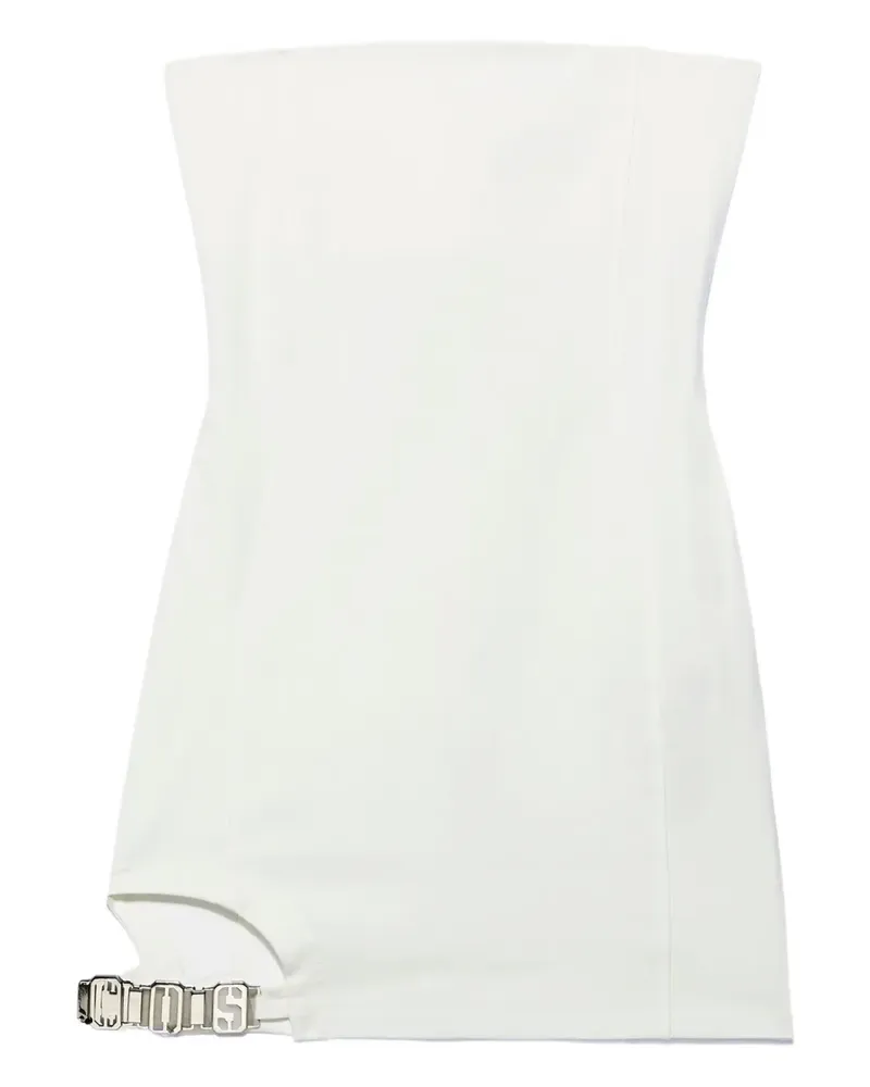 GCDS Minikleid mit Logo-Schild - Weiß Weiß