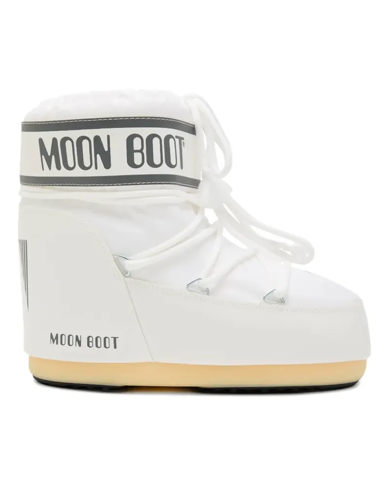 Moon Boot Schnürstiefel mit Logo-Print - Weiß Weiß