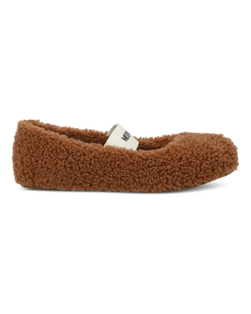 Moon Boot logo-detail ballet flats - Braun Braun