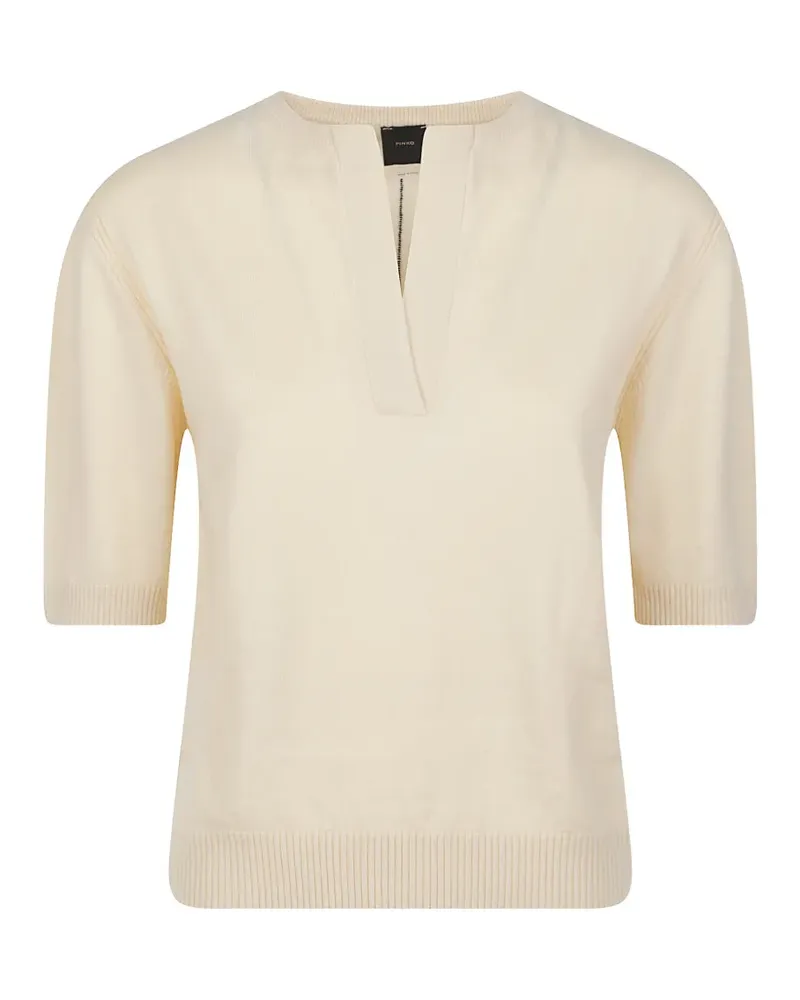 Pinko Pullover aus Wolle und Kaschmir mit V-Ausschnitt - Nude Nude