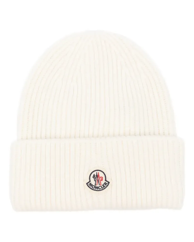 Moncler Gerippte Mütze - Weiß Weiß
