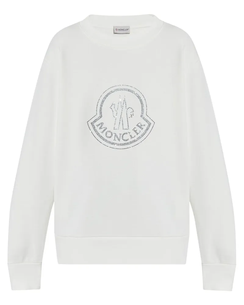 Moncler Sweatshirt mit Kristallen - Weiß Weiß