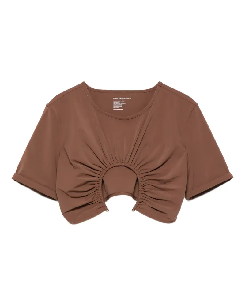 Christopher Esber U-prong ruched top - Braun Braun