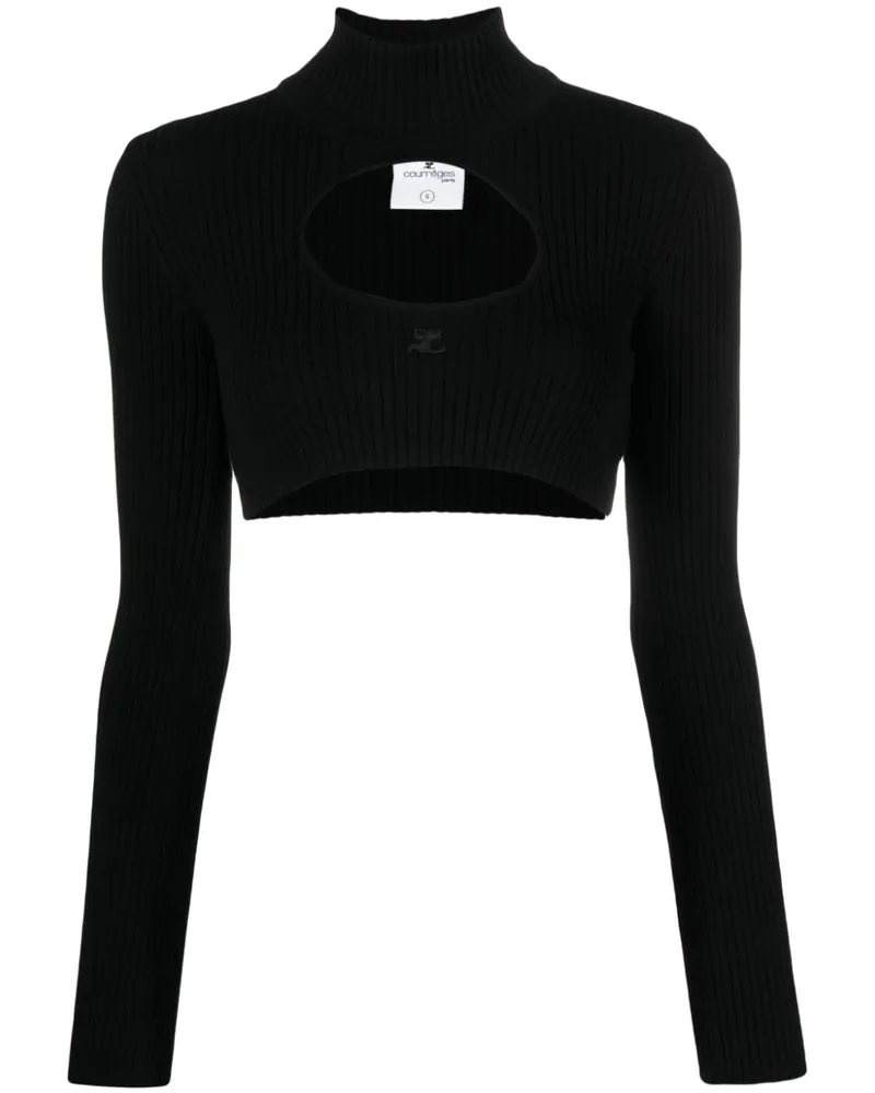 Courrèges Pullover mit Logo-Stickerei - Schwarz Schwarz