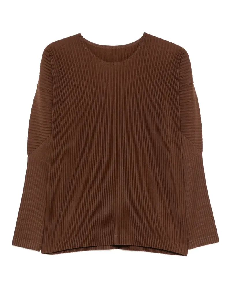 Issey Miyake Color Pleats 2 pleated long-sleeve T-shirt - Braun Braun