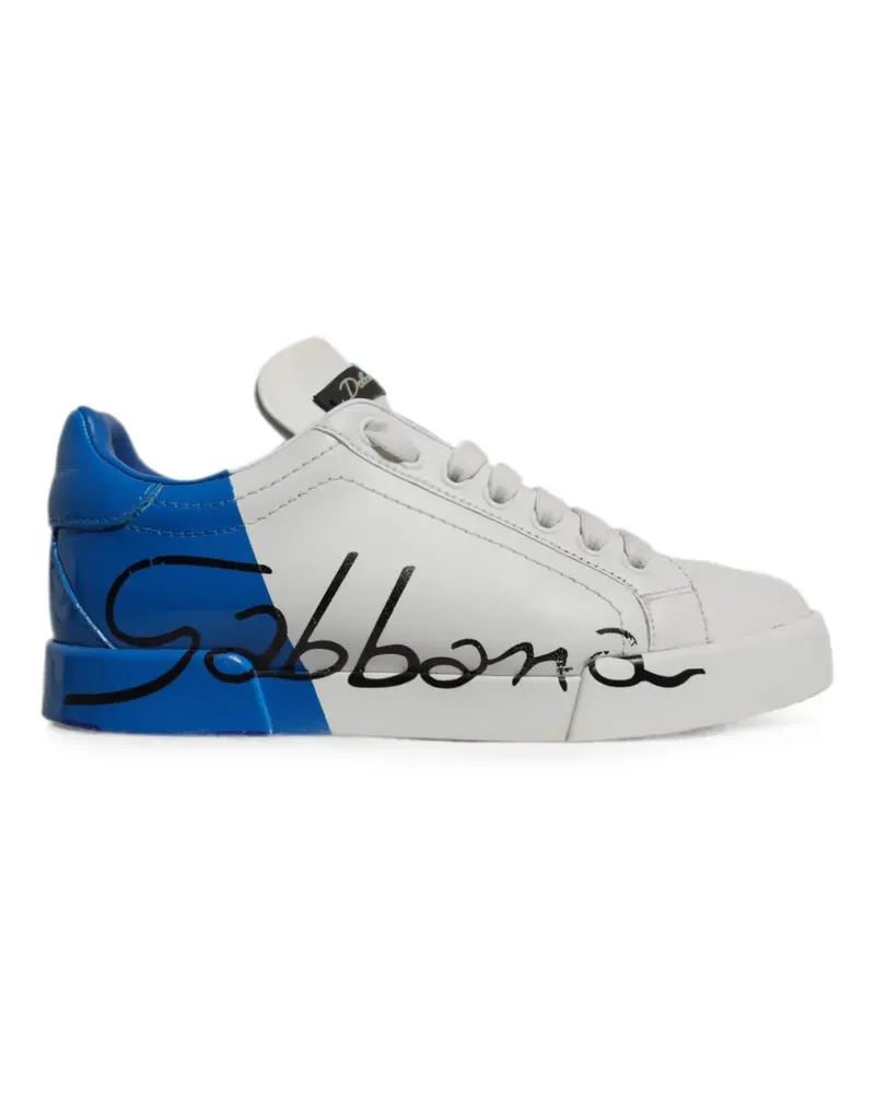 Dolce & Gabbana Portofino Sneakers mit Logo-Print - Weiß Weiß