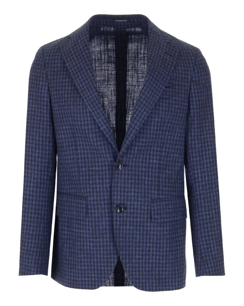 Al Duca D’Aosta 1902 check-pattern single-breasted blazer - Blau Blau