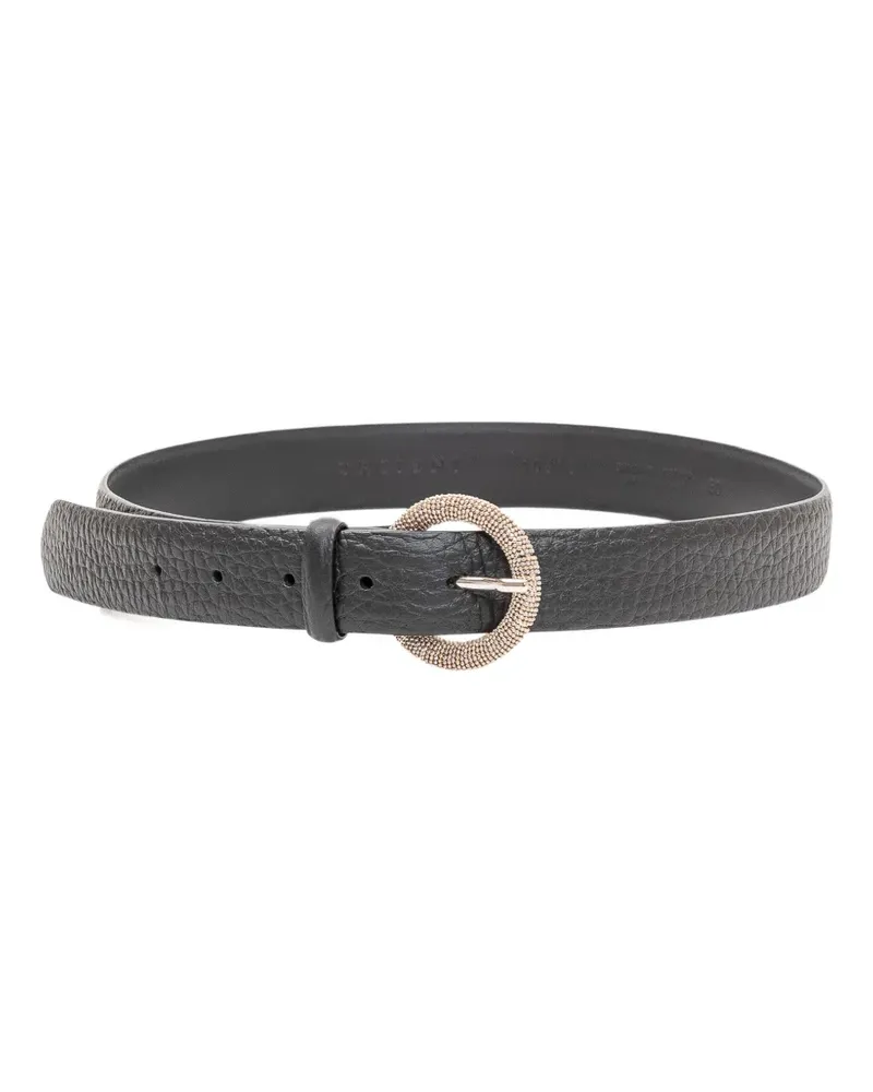 Orciani pebbled leather belt - Schwarz Schwarz
