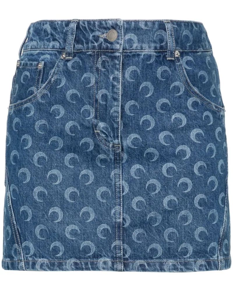 Marine Serre Deadstock Jeans-Minirock - Blau Blau