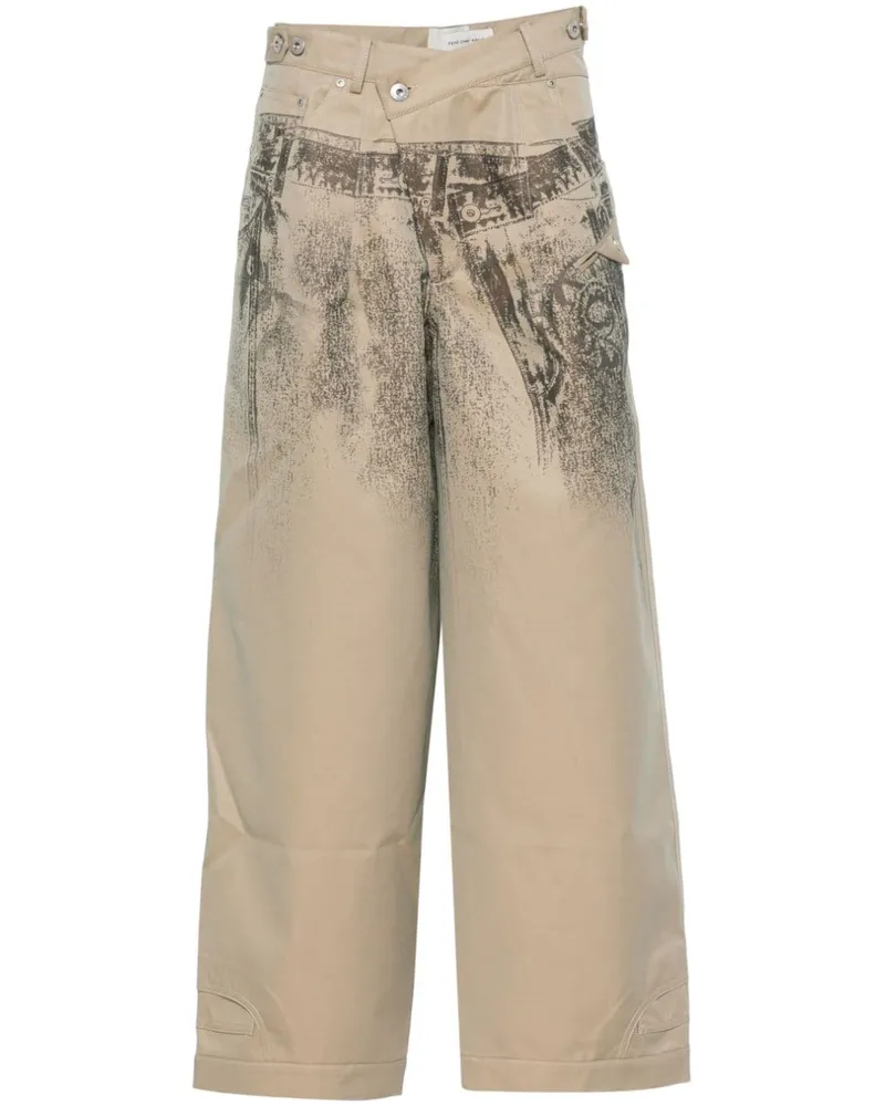 Feng Chen Wang Hose mit grafischem Print - Nude Nude
