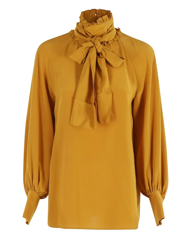 Max Mara Bluse mit Rüschenkragen - Gelb Gelb