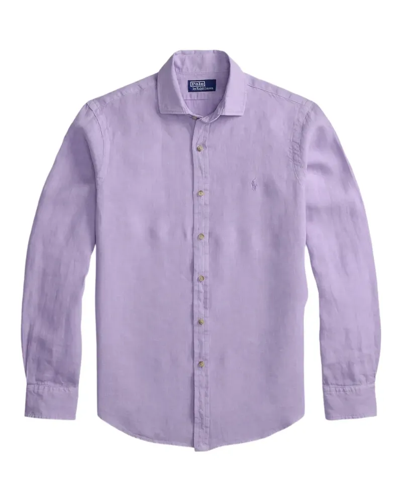 Ralph Lauren Custom Fit Pony-embroidered linen shirt - Violett Violett