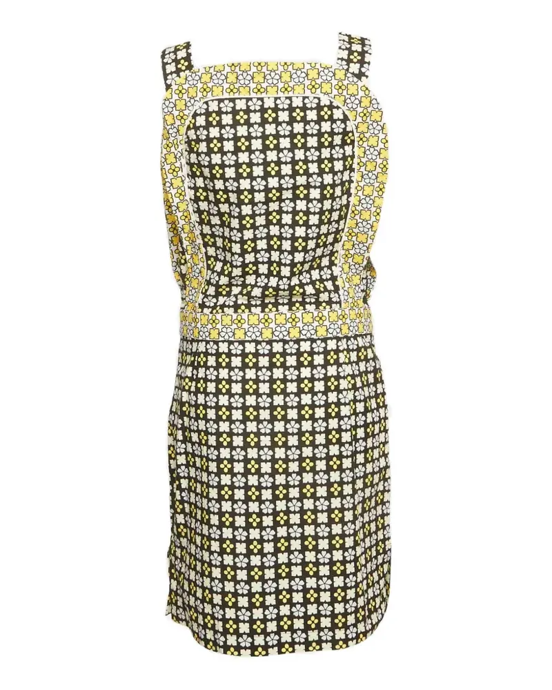 See by Chloé floral-tile print midi dress - Schwarz Schwarz