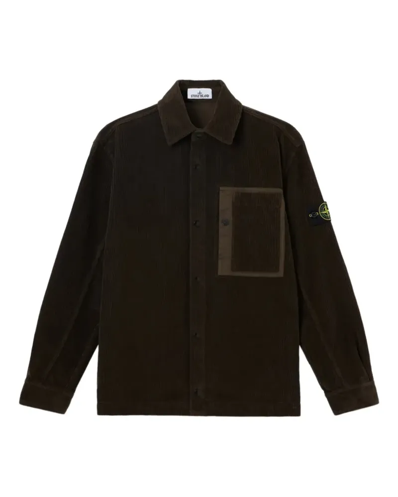 Stone Island Hemdjacke mit aufgesetzter Tasche - Braun Braun