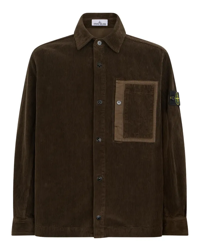 Stone Island 1200016 Hemdjacke aus Bio-Baumwolle - Braun Braun
