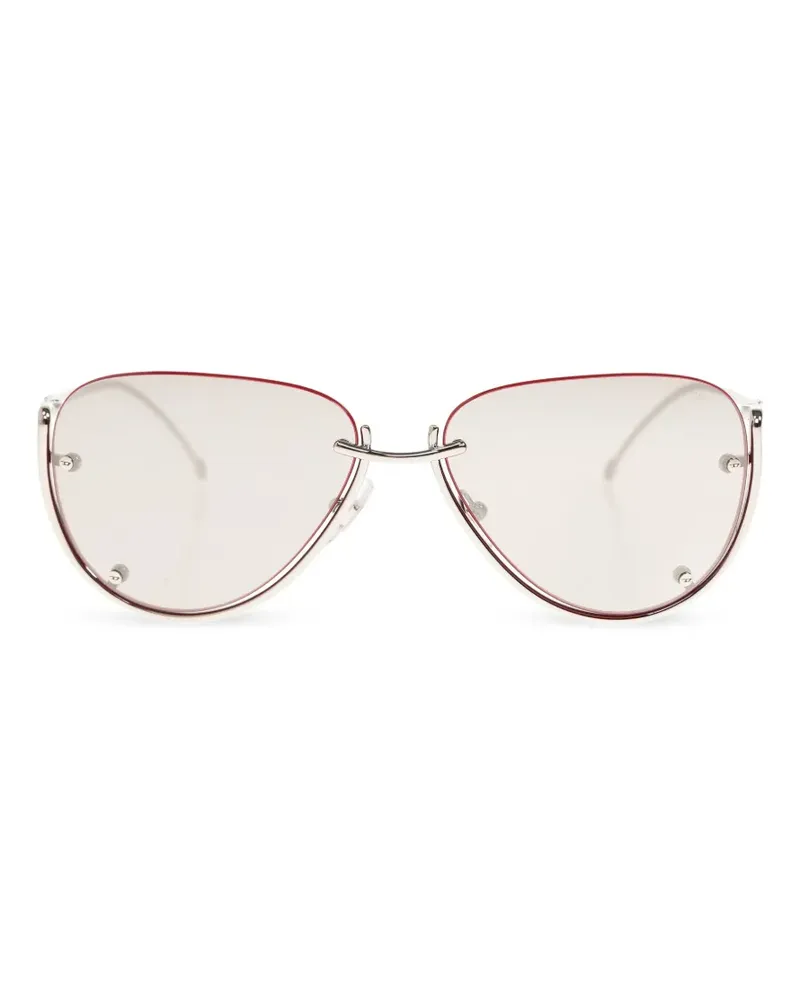 Diesel Sonnenbrille mit silberfarbenem Gestell - Rot Rot