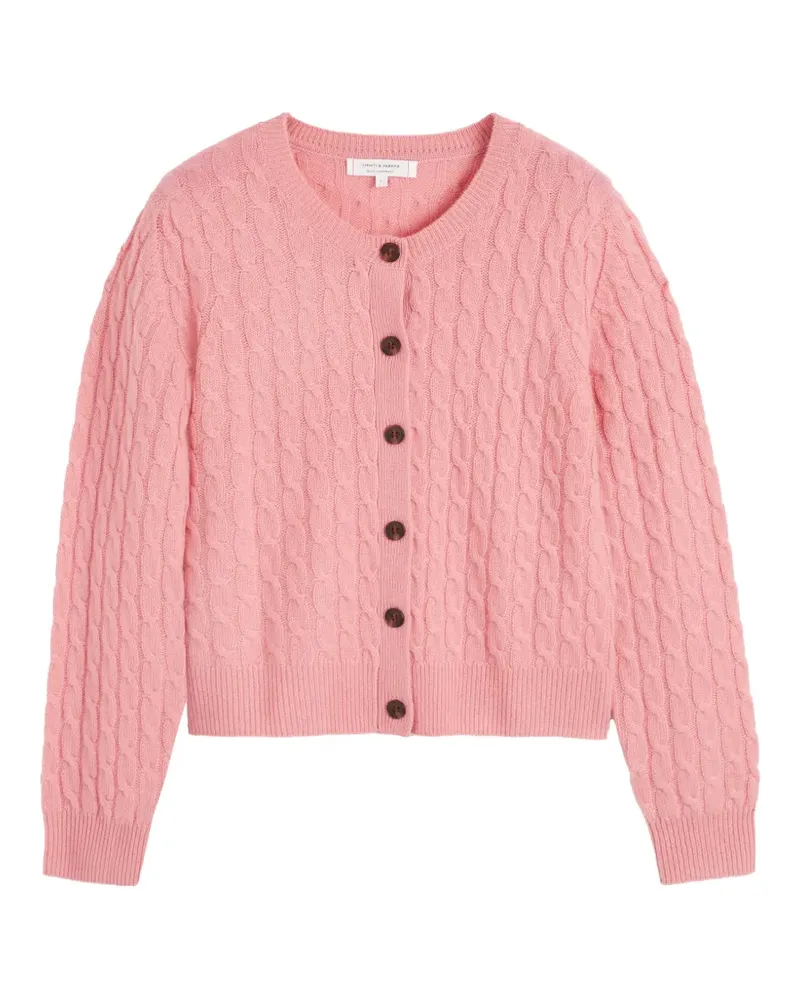 Chinti & Parker Kaschmircardigan mit Zopfmuster - Rosa Rosa