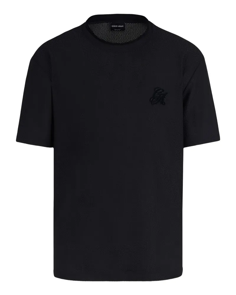 Giorgio Armani T-Shirt mit Rundhalsausschnitt - Schwarz Schwarz