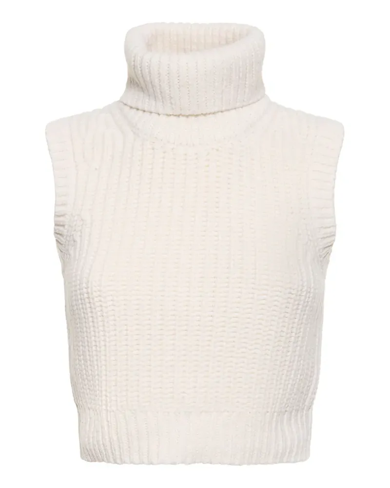 Michael Kors Gerippter Pullunder mit Stehkragen - Weiß Weiß