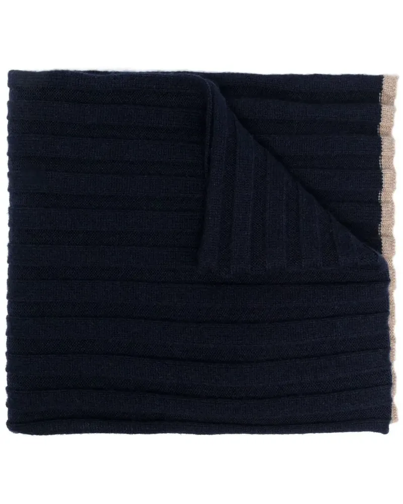 Brunello Cucinelli Gerippter Kaschmirschal - Blau Blau