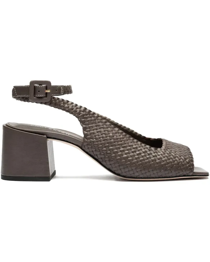 Sarah Chofakian Gewebte Sandalen mit Knöchelriemen 45mm - Grau Grau