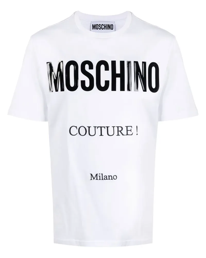 Moschino T-Shirt aus Bio-Baumwolle mit Logo-Print - Weiß Weiß