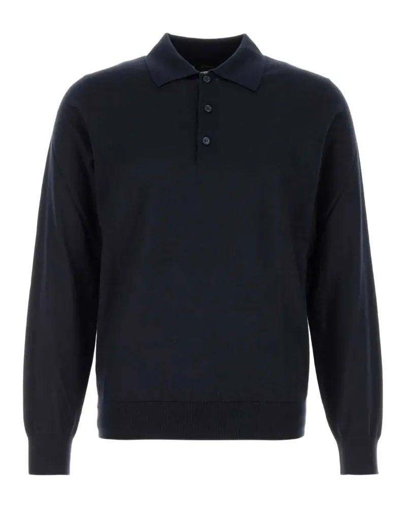 Brioni long-sleeved polo shirt - Blau Blau