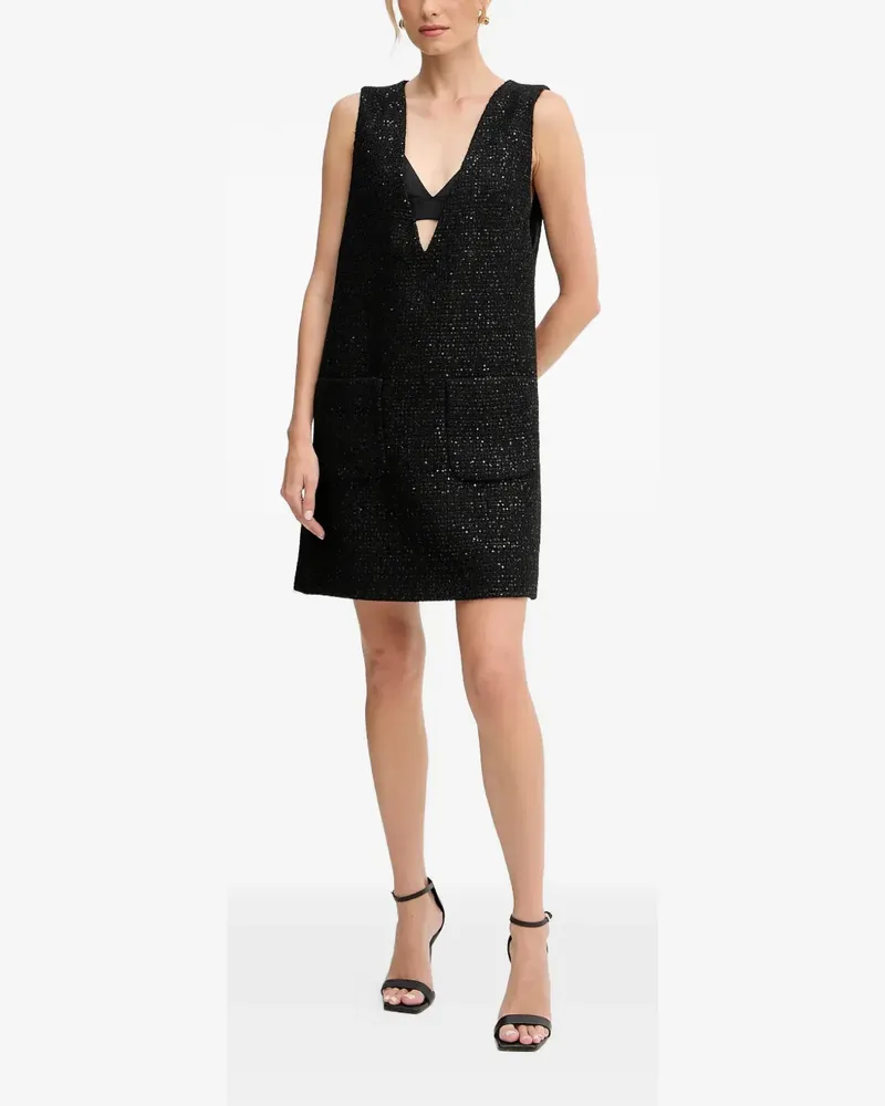 Luisa Spagnoli V-neck patch-pocket mini dress - Schwarz Schwarz