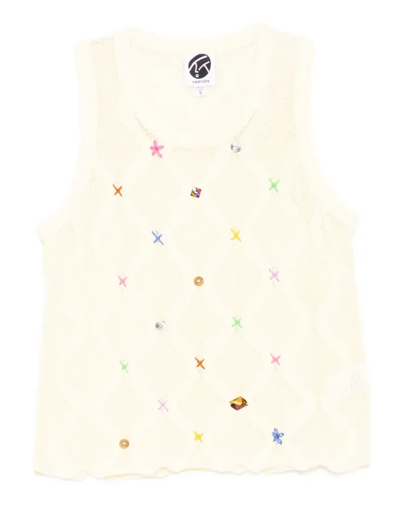 YANYAN KNITS Lattice Tanktop - Nude Nude