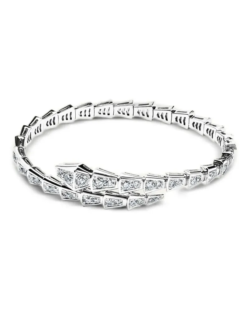 Bulgari 18kt Serpenti Viper Weißgoldarmband mit Diamanten - Silber Silber