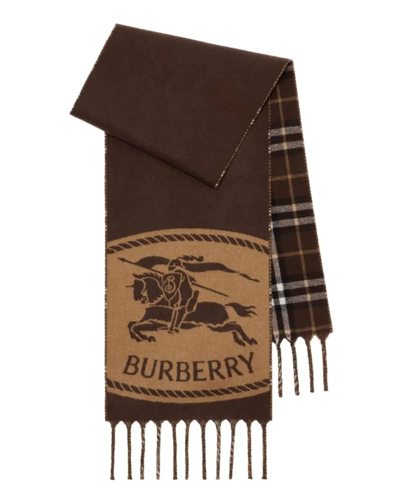 Burberry Karierter Schal mit Ritterdetail - Braun Braun