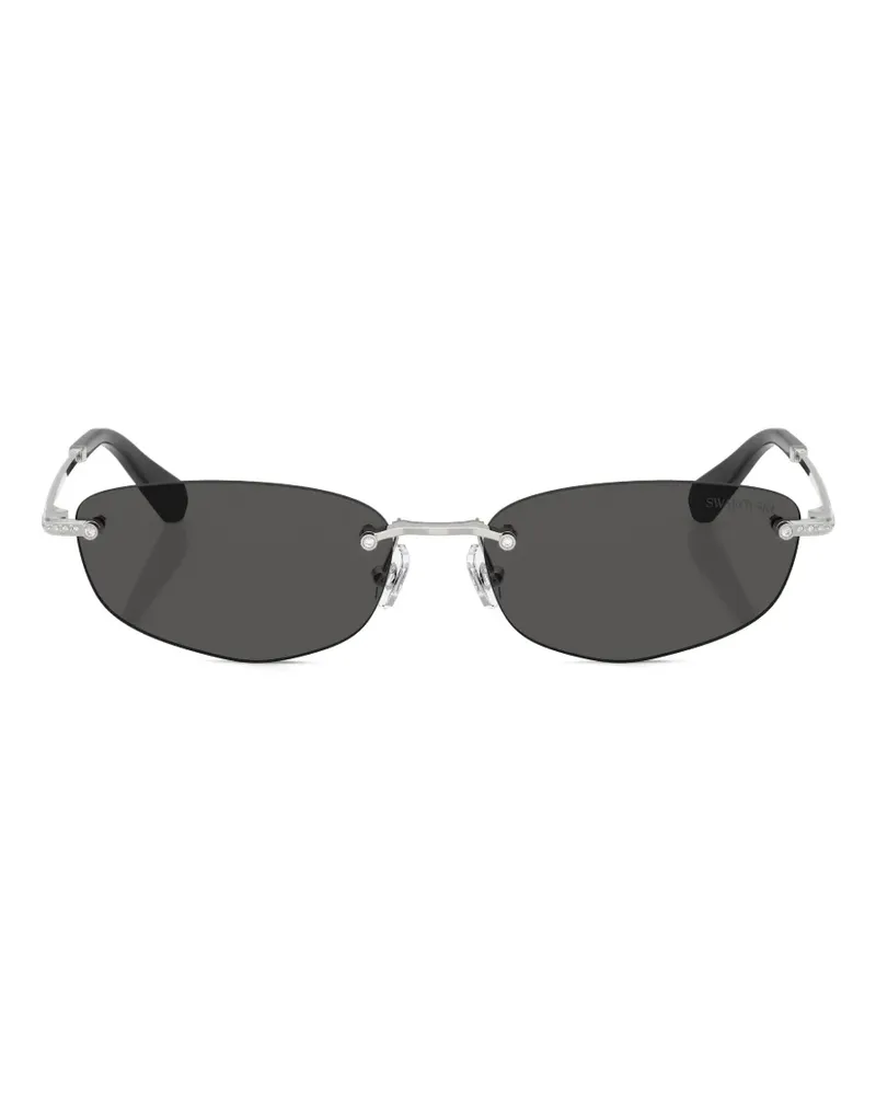 Swarovski Sonnenbrille mit eckigem Gestell - Silber Silber