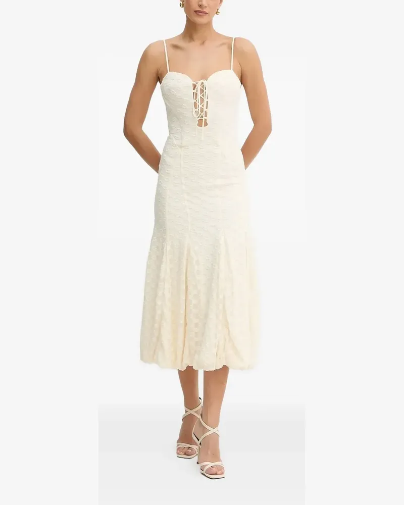 Bardot Midikleid mit Schnürung - Weiß Weiß