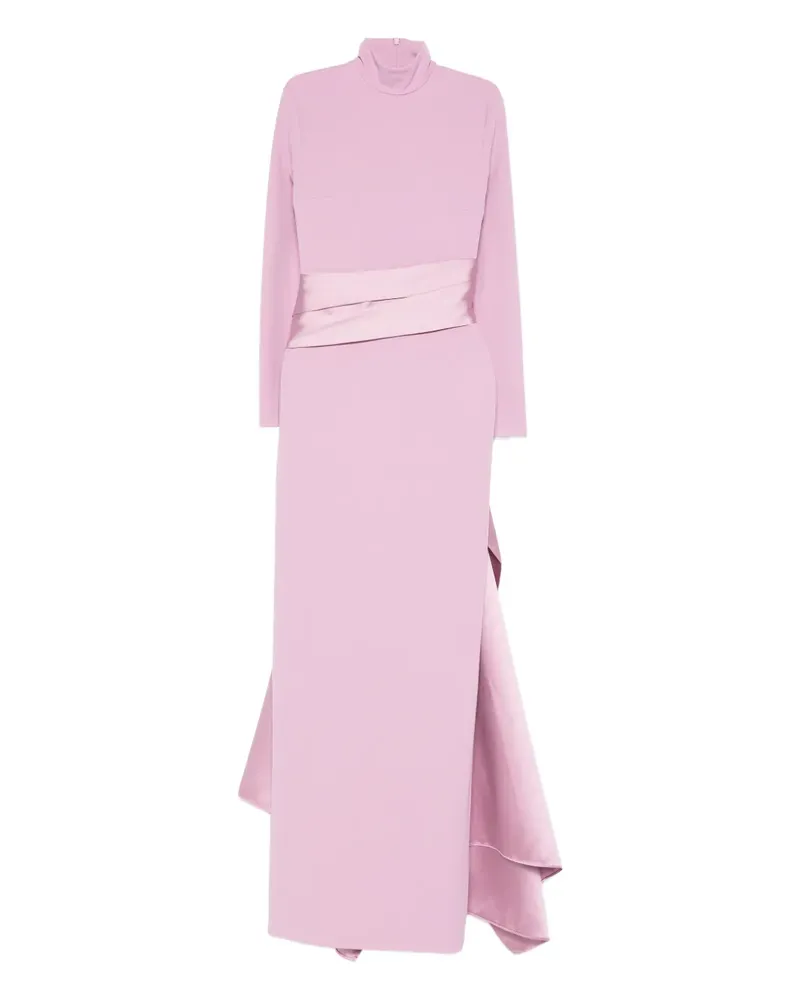 Solace London high-neck sash dress - Rosa Rosa