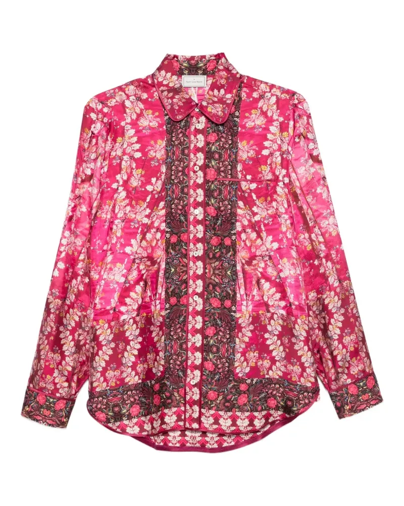 Pierre-Louis Mascia Aloe floral-print collared shirt - Rosa Rosa