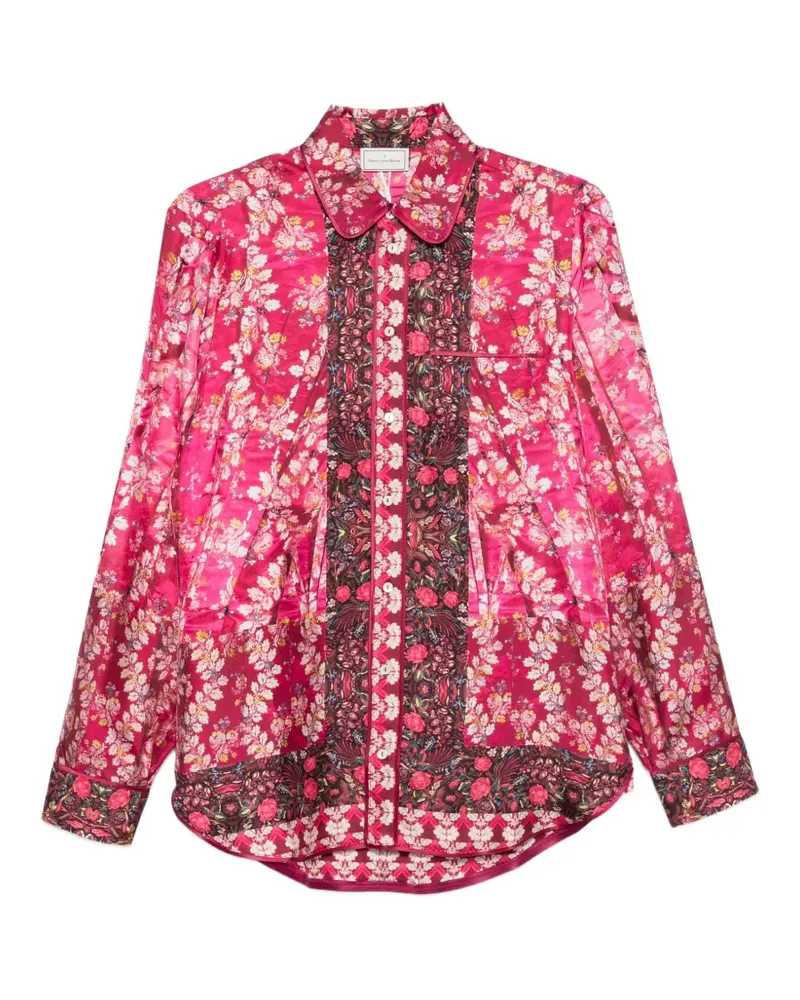 Pierre-Louis Mascia Aloe floral-print collared shirt - Rosa Rosa
