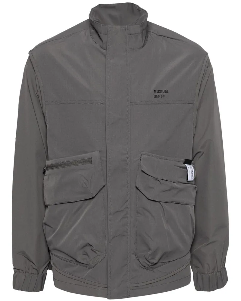 Musium Div. Jacke mit Logo-Print - Grau Grau