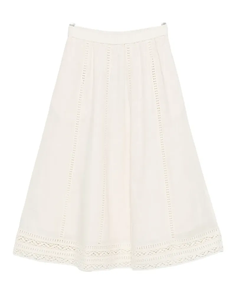 Max Mara lace-trim midi kirt - Nude Nude